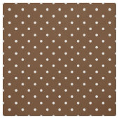 白い水玉模様斑点のあるチョコレートブラウン生地 ファブリック (見本)