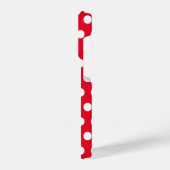 白い水玉模様赤いiPhoneケースまたは色の選択 iPhoneケース (左側面)