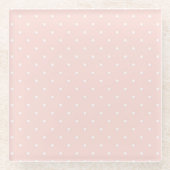 白い水玉模様2と模造して下さい ガラスコースター (正面)