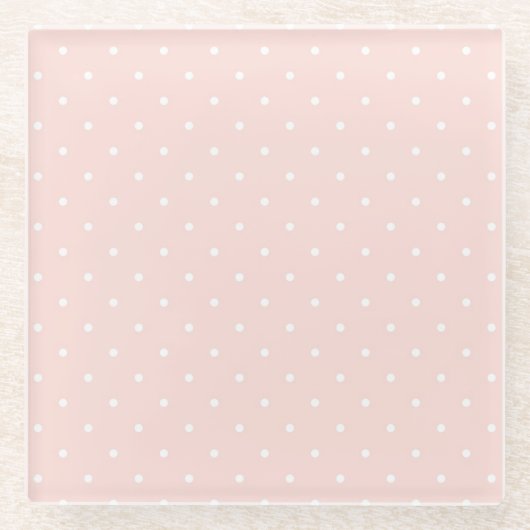 白い水玉模様2と模造して下さい ガラスコースター (正面)