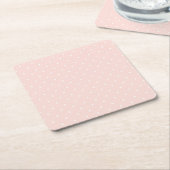 白い水玉模様2と模造して下さい スクエアペーパーコースター (アングル)