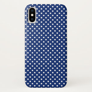 白い水玉模様2と模造して下さい iPhone X ケース