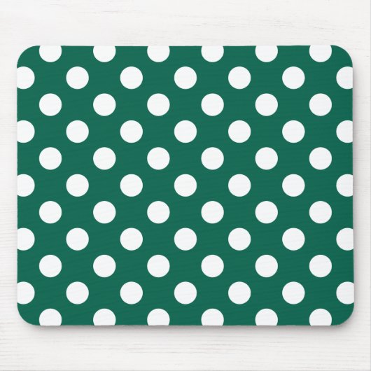 白い水玉模様（セージグリーン） マウスパッド (正面)