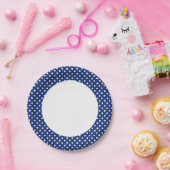 白い水玉模様 ペーパープレート (パーティー)