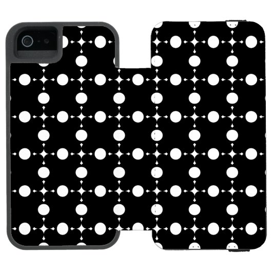 白い水玉模様、水玉柄、水玉 INCIPIO iPhoneウォレットケース (フォリオ Open)