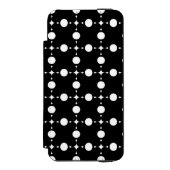 白い水玉模様、水玉柄、水玉 INCIPIO iPhoneウォレットケース (フォリオ 正面)