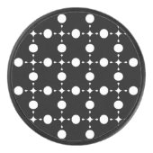 白い水玉模様、水玉模様パターン、ドット点々のある、 アイスホッケーパック (正面)