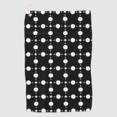 白い水玉模様、水玉模様パターン、ドット点々のある、 ゴルフタオル (正面)