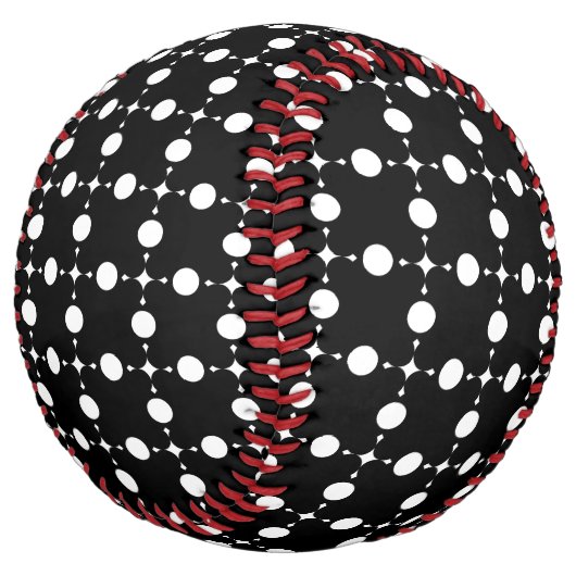 白い水玉模様、水玉模様パターン、ドット点々のある、 ソフトボール (アングル)
