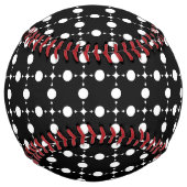 白い水玉模様、水玉模様パターン、ドット点々のある、 ソフトボール (正面)