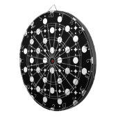 白い水玉模様、水玉模様パターン、ドット点々のある、 ダーツボード (正面右)