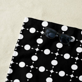 白い水玉模様、水玉模様パターン、ドット点々のある、 ビーチタオル