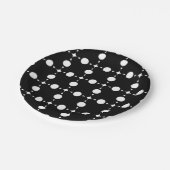 白い水玉模様、水玉模様パターン、ドット点々のある、 ペーパープレート (アングル)