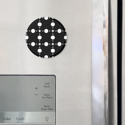 白い水玉模様、水玉模様パターン、ドット点々のある、 マグネット (インサイチュ (冷蔵庫))