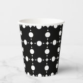 白い水玉模様、水玉模様パターン、ドット点々のある、 紙コップ (正面)