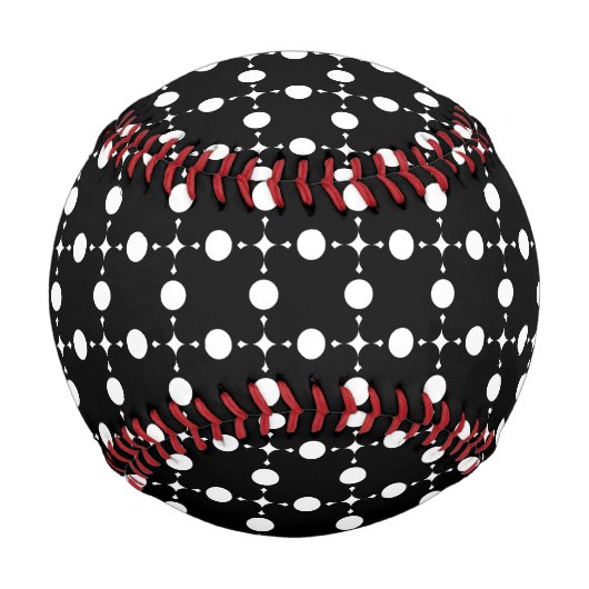 白い水玉模様、水玉模様パターン、ドット点々のある、 野球ボール (裏面)