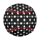 白い水玉模様、水玉模様パターン、ドット点々のある、 野球ボール (正面)