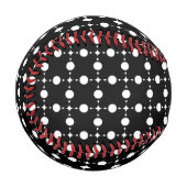 白い水玉模様、水玉模様パターン、ドット点々のある、 野球ボール (正面左)