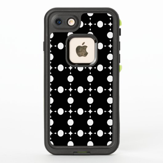 白い水玉模様、水玉模様パターン、ドット点々のある、 LifeProof iPhoneケース (裏面)