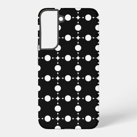 白い水玉模様、水玉模様パターン、ドット点々のある、 SAMSUNG GALAXYケース (裏面)