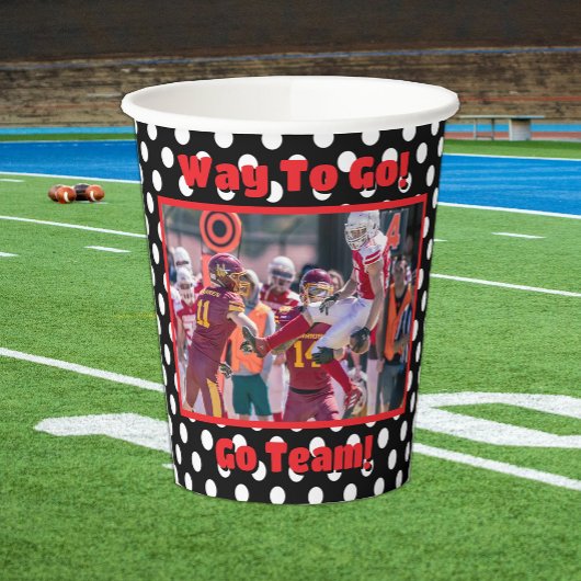 白い水玉模様 – 赤アクセント 紙コップ