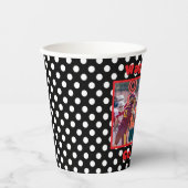 白い水玉模様 – 赤アクセント 紙コップ (正面)