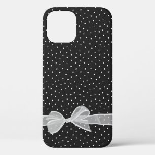白い水玉模様 iPhone 12ケース