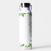 白い水瓶に乗ったかわいい野生のゾウ ウォーターボトル (正面)