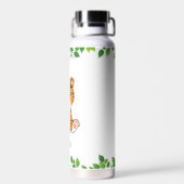 白い水筒にキュートな野生の赤ちゃんトラ ウォーターボトル (背面)