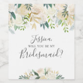 白い水色のフローラは私の花嫁になる ワインラベル (シングルラベル)