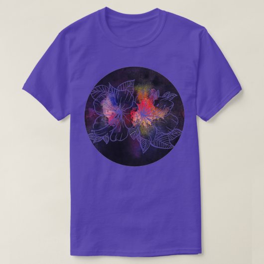 白い水色の白百合花 Tシャツ (デザイン正面)