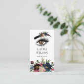 白い水色の花と美しい目 名刺 (スタンド正面)