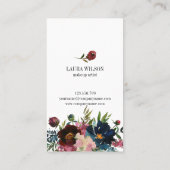 白い水色の花と美しい目 名刺 (裏面)