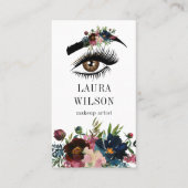 白い水色の花と美しい目 名刺 (正面)