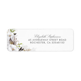 白い水色の花ロマンチック結婚ズ ラベル