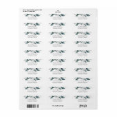 白い水色の花結婚の色 ラベル (フルシート)