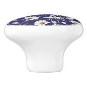 白い水色の花 セラミックノブ (側面)