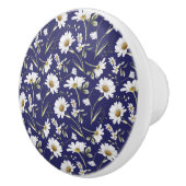 白い水色の花 セラミックノブ (右)