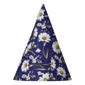 白い水色の花 パーティーハット (左)