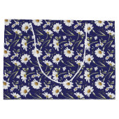 白い水色の花 ラージペーパーバッグ (裏面)