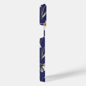 白い水色の花 iPhoneケース (右側面)