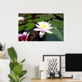 白い池のバラ ポスター (ホームオフィス)