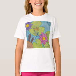 白い池の情景 - 女の子のシンプルTシャツ Tシャツ