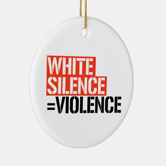 白い沈黙は暴力だ セラミックオーナメント (右)