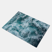 白い泡の海の波 ドアマット (アングル)