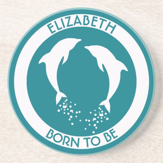 白い泡を持つ2頭の白い跳躍のイルカ コースター (正面)