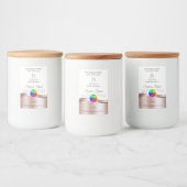 白い波状バラ金ゴールドロゴモノグラム製品ラベル フードラベル (ボトル)