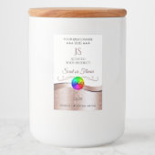 白い波状バラ金ゴールドロゴモノグラム製品ラベル フードラベル (正面)