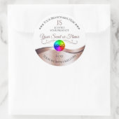 白い波状バラ金ゴールドロゴモノグラム製品ラベル ラウンドシール (バッグ)