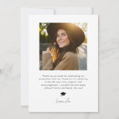 白い波状フレーム卒業ありがとう 案内状 (裏面)